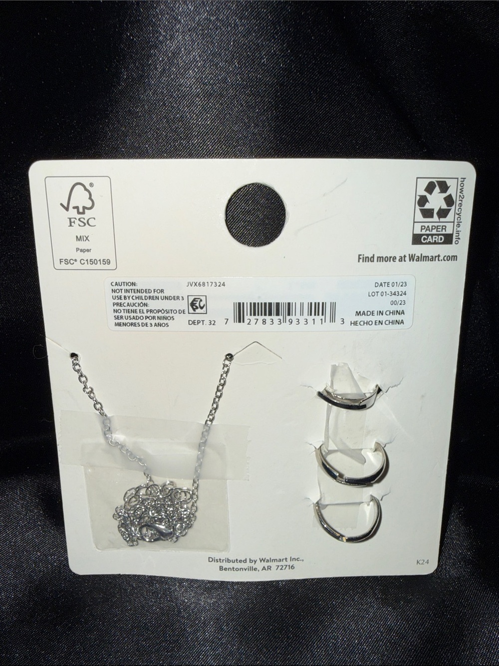 Wonder Nation Silver Heart Pendant Necklace with Stackable Rings - Picture 2 of 2